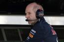 Red Bull Formula One technical chief Newey speaks on the radio during the second practice session of the Australian F1 Grand Prix in Melbourne