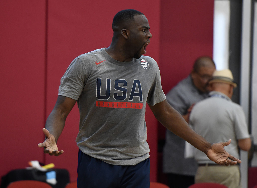 Draymond Green reacts during a Team USA practice session in Las Vegas on July 18, 2016. (Ethan Miller/Getty Images)