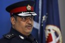 Bahrain's police chief, Major General Tariq Al Hassan, speaks during a news conference in Manama