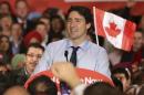 Liberal leader Trudeau speaks during a campaign rally in Calgary