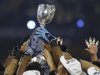 The Grey Cup is hoisted by the Toronto Argonauts after they defeated the Calgary Stampeders in the 100th CFL Grey Cup championship football game in Toronto