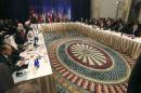 A meeting of Foreign Ministers about the situation in Syria is pictured at the Palace Hotel in the Manhattan borough of New York