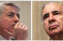 This photo combo of file photos shows Bill Ackman, left, of Pershing Square Capital Management, on Feb. 6, 2012, in Toronto, and financier Carl Icahn, on Feb. 7, 2006, in New York. A long-simmering spat between billionaire investors Icahn and Ackman boiled over publicly on Friday, Jan. 25, 2013. The two Wall Street titans, interviewed by phone simultaneously on CNBC, traded barbs about an old investment deal and on Ackman's investment position in nutritional supplements distributor Herbalife Inc. (AP Photo/Pawel Dwulit, Shiho Fukada)