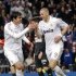 Real Madrid's Benzema celebrates his goal against Racing Sandanter during their Spanish First Division soccer match in Madrid