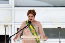 Brazil's President Dilma Rousseff delivers a speech during her second term inauguration in Brasilia, on January 1, 2015