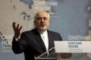 Iran's Foreign Minister Mohammad Javad Zarif speaks at Chatham House in London, Britain