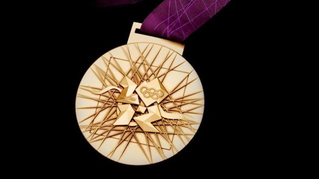 A London 2012 Olympic Games gold medal, designed by British artist David Watkin, is seen in this handout photograph
 received in London on July 27, 2011