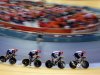 Ed Clancy, Steven Burke, Peter Kennaugh and Geraint Thomas during their world record-setting qualifying round Thursday