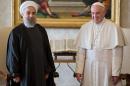 Pope Francis (right) and Iranian President Hassan Rouhani hold talks at the Vatican, on January 26, 2016