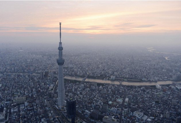 A view of Tokyo Skytree, the world&#39;s tallest broadcasting tower at 634 metres (2080 feet), in Tokyo
