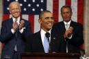 President Barack Obama delivers the State of Union address before a joint session of Congress in the House chamber Tuesday, Jan. 28, 2014, in Washington, as Vice President Joe Biden, and House Speaker John Boehner of Ohio, applaud. (AP Photo/Larry Downing, Pool)