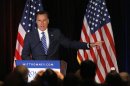 Republican presidential candidate and former Massachusetts Governor Mitt Romney speaks at a campaign fund raiser in Washington