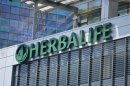 File photo of the Herbalife logo in downtown Los Angeles California