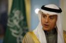 Saudi Foreign Minister Adel al-Jubeir delivers a statement after a meeting with U.S. Secretary of State John Kerry at the State Department in Washington