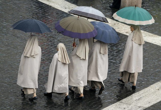 Nuns walk in Saint Peter's …