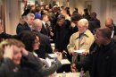 People attend a military veterans hiring event in New York