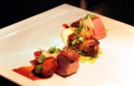 An order of "Artisan Foie Gras and Liberty Farms Duck" awaits being served at the "Melisse" eatery in Santa Monica, California, on May 14. A simmering row between animal rights campaigners and a handful of California's top chefs is coming to the boil, ahead of a looming ban on foie gras in the western US state
