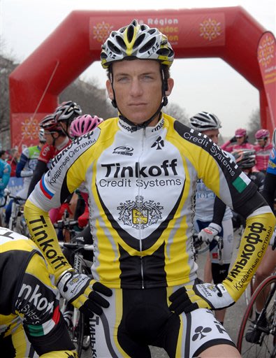 This Feb. 8, 2007 file photo shows U.S. cyclist Tyler Hamilton before the start of the second stage of Etoile de Besseges race between Nimes and …