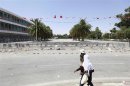The capital's central Bardo square, where Tunisia's Constituent Assembly is located, is seen sealed off, in Tunis