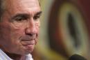 Former Washington Redskins head coach Mike Shanahan delivers a statement at an NFL football news conference after being fired, Monday, Dec. 30, 2013, in Ashburn, Va. Shanahan was fired after a morning meeting with owner Dan Snyder and general manager Bruce Allen at Redskins Park, a formality expected for several weeks as the losses mounted and tension rose among Shanahan, Snyder and franchise player Robert Griffin III. (AP Photo/ Evan Vucci)