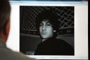 An undated photo of Boston bomber Dzhokhar Tsarnaev is displayed on a computer screen