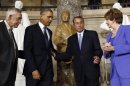 Senate Majority Leader Reid, U.S. President Obama, House Speaker Boehner and House Minority Leader Pelosi attend the Rosa Parks statue unveiling in Washington