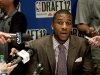 Thomas Robinson speaks during a news conference for prospective NBA draft picks in New York