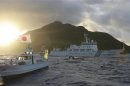 Chinese marine surveillance ship Haijian No. 51 sails near Uotsuri island, one of the disputed islands, called Senkaku in Japan and Diaoyu in China in the East China Sea