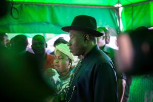 Incumbent Nigerian president Goodluck Jonathan arrives &hellip;