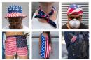 Combo picture shows different ways of wearing the U.S. flag, ahead of U.S. Independence Day