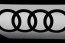 An Audi logo is seen at the Mondial de l'Automobile, Paris auto show, during media day in Paris