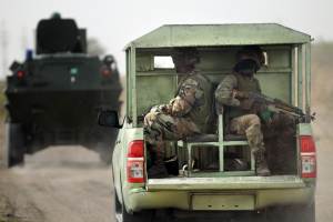 Nigerian soldiers patrol in the north of Borno state&nbsp;&hellip;