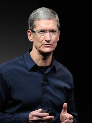 Apple CEO Tim Cook, pictured at the company&#39;s headquarters&nbsp;&hellip;
