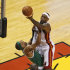 Miami Heat's LeBron James (6) drives to the basket over Boston Celtics' Paul Pierce (34) during the second half of Game 7 of the NBA basketball playoffs Eastern Conference finals, Saturday, June 9, 2012, in Miami. At bottom is Kevin Garnett (5). AP Photo/Wilfredo Lee)