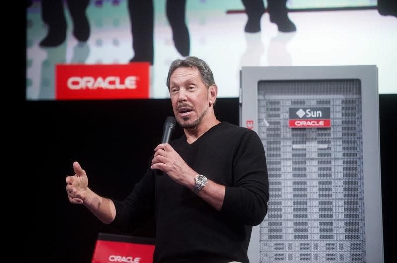 Oracle Corp CEO Ellison introduces the Oracle Database In-Memory during a launch event in Redwood Shores