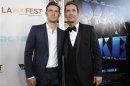 McConaughey and Pettyfer pose at the premiere of "Magic Mike" during the closing night of the Los Angeles Film Festival at the Regal Cinemas in Los Angeles