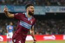 Lazio's Antonio Candreva celebrates after scoring during a Serie A soccer match between Napoli and Lazio, at the San Paolo stadium in Naples, Italy, Sunday, May 31, 2015 . (AP Photo/Salvatore Laporta)