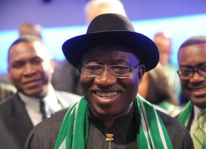 Nigerian President Goodluck Jonathan leaves after attending …