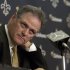 FILE - This April 26, 2012 file photo shows New Orleans Saints general manager Mickey Loomis during a media availability about the NFL draft at the team's training facility in Metairie, La. His eight-game suspension over, Loomis returns to work Tuesday, Nov. 6, 2012, for a Saints franchise that needs to resolve complications with suspended coach Sean Payton's contract. (AP Photo/Matthew Hinton, File)