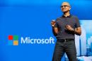File photo of Microsoft CEO Satya Nadella delivering the keynote address during the Microsoft Build 2016 Developer Conference in San Francisco, California