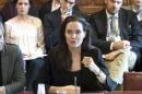 Image from handout video by Parliament TV shows U.N.H.C.R. Special Envoy Angelina Jolie Pitt giving evidence to the House of Lords ad hoc Committee in London