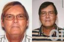 This combination of photos provided by the Federal Bureau of Investigation shows William James Vahey in 2013, left, and 2004. The FBI is asking for help to identify at least 90 victims of Vahey's, a suspected serial child predator who worked in American schools worldwide for four decades. Vahey, 64, killed himself in Luverne, Minn., on March 21. (AP Photo/FBI)