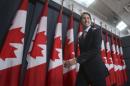 Canada's Liberal leader and Prime Minister-designate Trudeau leaves at the conclusion of a news conference in Ottawa