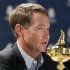 U.S. captain Davis Love III attends a news conference after arriving for the 39th Ryder Cup golf matches in Medinah, Illinois