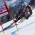 Ted Ligety of the United States  skies down to the slope of the men's Alpine ski World Cup giant slalom first run at the World Cup final in Lenzerheide, Switzerland, Saturday, March 16,  2013. (AP Photo/Alessandro Trovati)