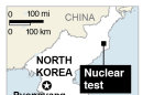 Map locates an underground nuclear test near the Punggye-ri test facility;