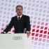 Audi CEO Rupert Stadler delivers a speech during the opening ceremony of the carmaker's new plant in San Jose Chiapa