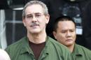 FILE - In this March 6, 2012 file photo, R. Allen Stanford leaves the Bob Casey Federal Courthouse in Houston. Stanford, once considered one of the wealthiest people in the U.S., with a financial empire that spanned the Americas, was convicted on charges he bilked investors out of more than $7 billion. The 62-year-old is set to be sentenced by a Houston federal judge on Thursday, June 14, 2012. (AP Photo/Houston Chronicle, Nick de la Torre, File)