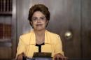 Brazil's President Dilma Rousseff looks on during a meeting with mayors at the Alvorada Palace in Brasilia