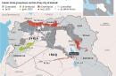 IS control of territory in Iraq and Syria